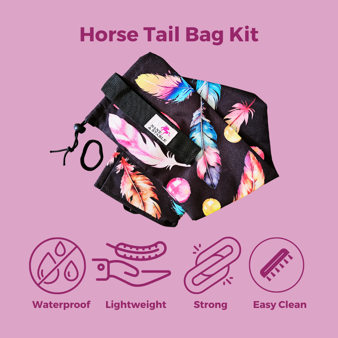 Waterproof Lined Horse Tail Bag (Feathers)