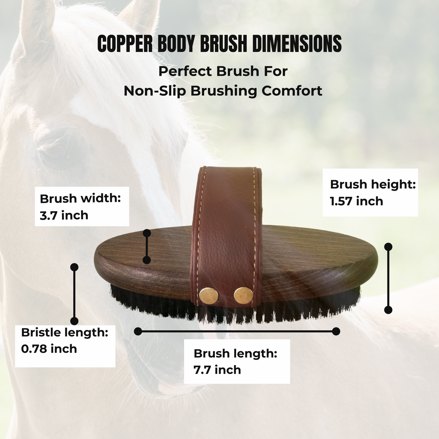 Copper Bristle Horse Grooming Brush