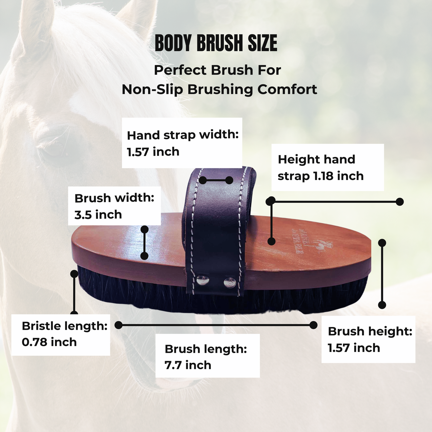 Soft Horse Grooming Brush For Face & Body