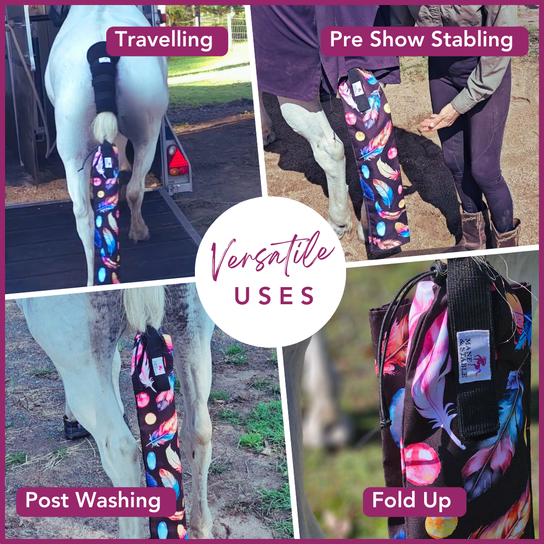 Waterproof Lined Horse Tail Bag (Feathers)