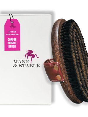 Mane & Stable Horse Grooming Brush With Copper Bristles